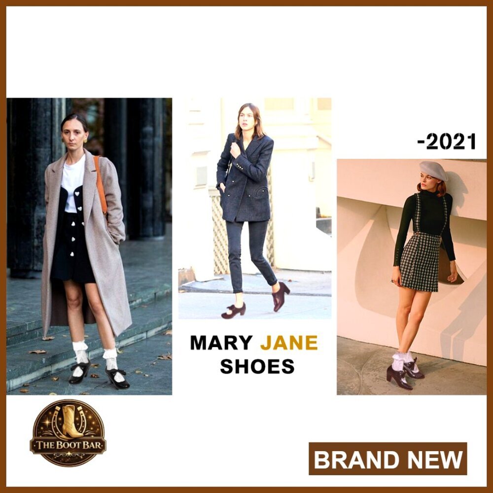 Chunky Block Heel Mary Jane Pumps with Lace Up Closure Round Toe - Picture 7 of 7